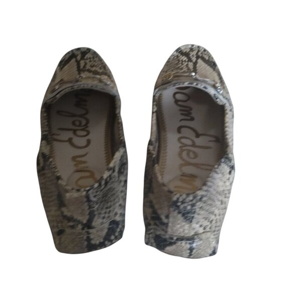 SAM EDELMAN FALTO WOMEN'S SIZE 6.5M SNAKE PRINT SILVER HORSE BIT SLIP ON… - Picture 3 of 4